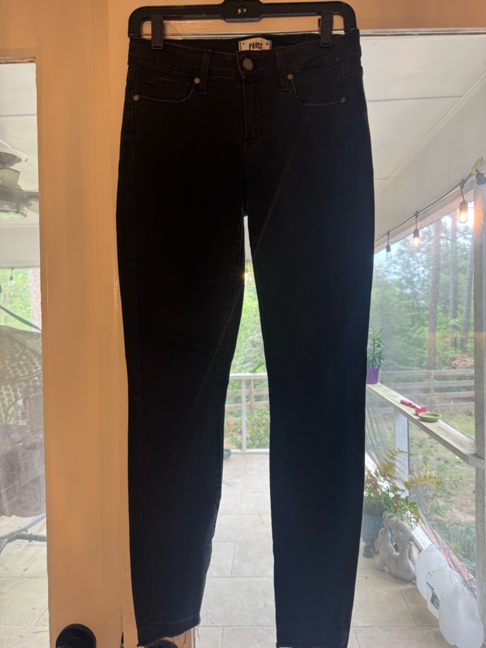 PAIGE Jet Black High-Rise Skinny Jeans